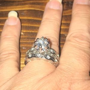 2.25ct sterling silver wedding set